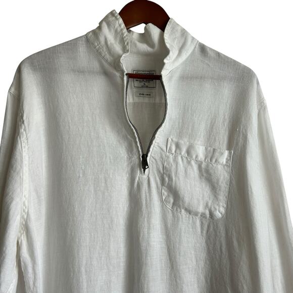 Abercrombie & Fitch Women Linen Tunic Top XL 1/4 Zip Preppy Coastal Beach Travel - Picture 9 of 12